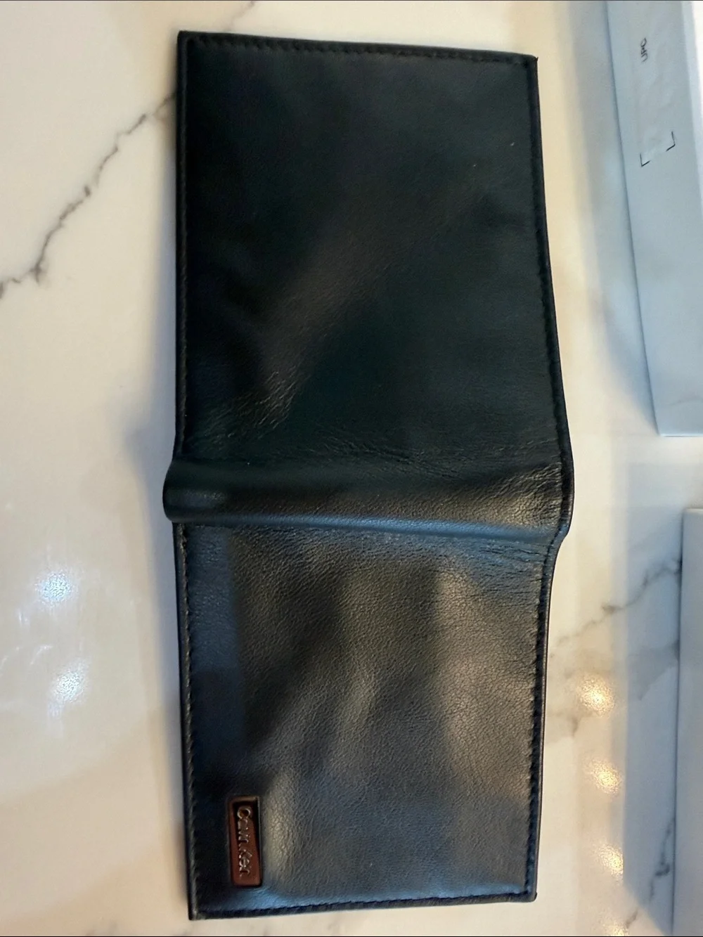 Calvin Klein Black Leather Card Holder Wallet with Box